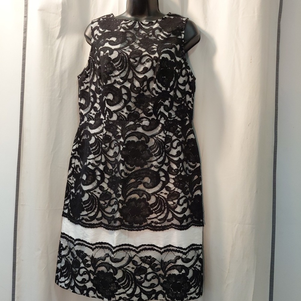Vintage 90s The Limited Black Floral  Lace Romatic Sheath‎  Dress, Women's Sz 12